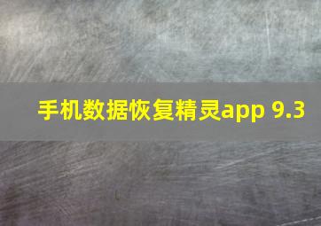 手机数据恢复精灵app 9.3